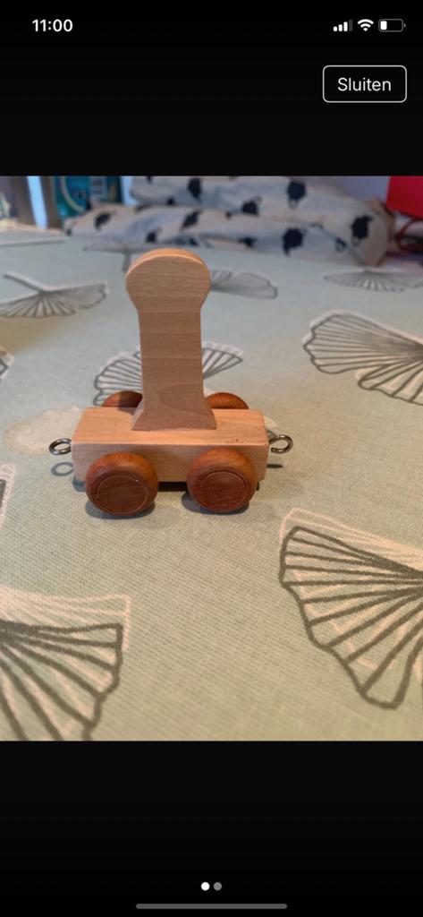 Houten lettertrein wagon met letter I i, Kinderen en Baby's, Speelgoed | Houten speelgoed, Ophalen of Verzenden, Gebruikt, Duw- of Trekspeelgoed