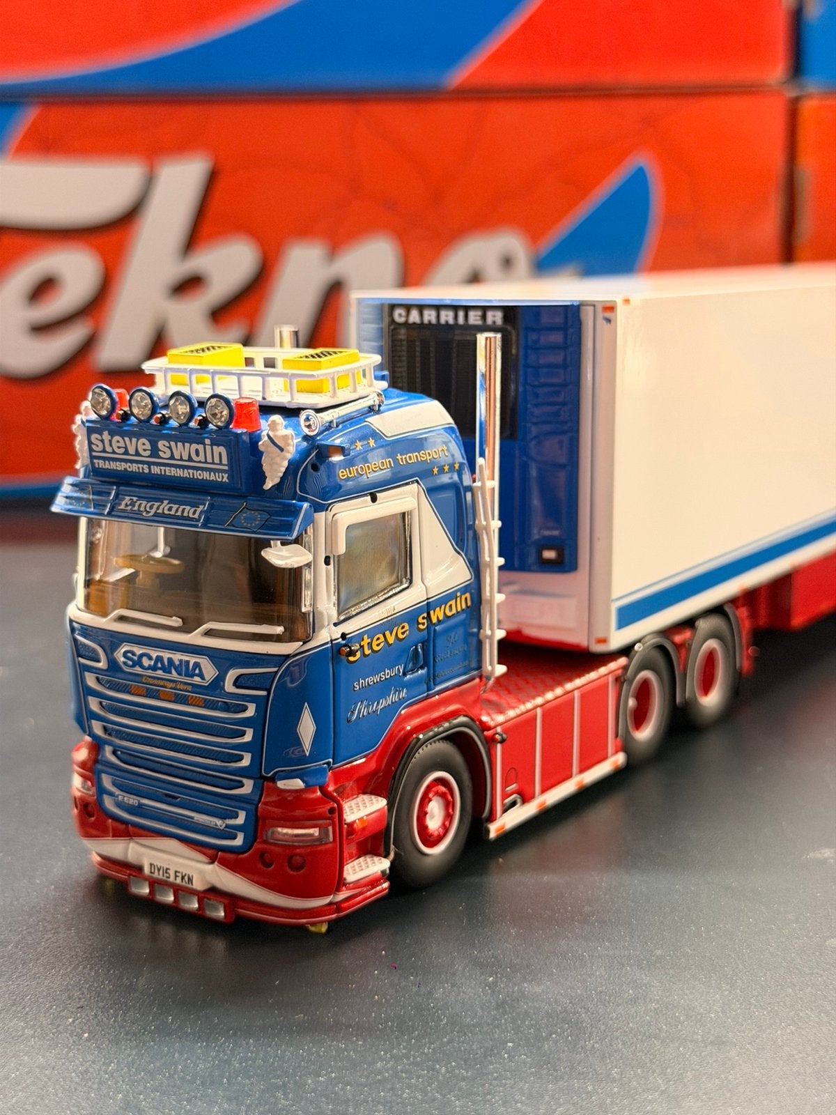 Tekno Scania R520 Steve Swain, Ophalen of Verzenden, Zo goed als nieuw, Bus of Vrachtwagen, Tekno