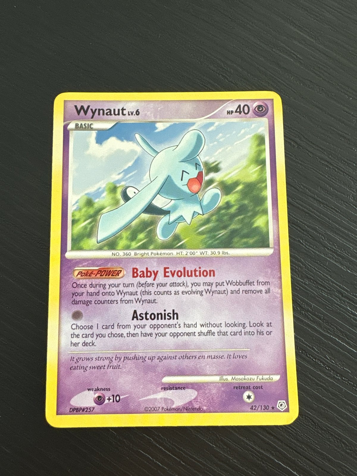 Wynaut Lv.6 Pokémon kaart (42/130), Ophalen of Verzenden, Gebruikt, Losse kaart