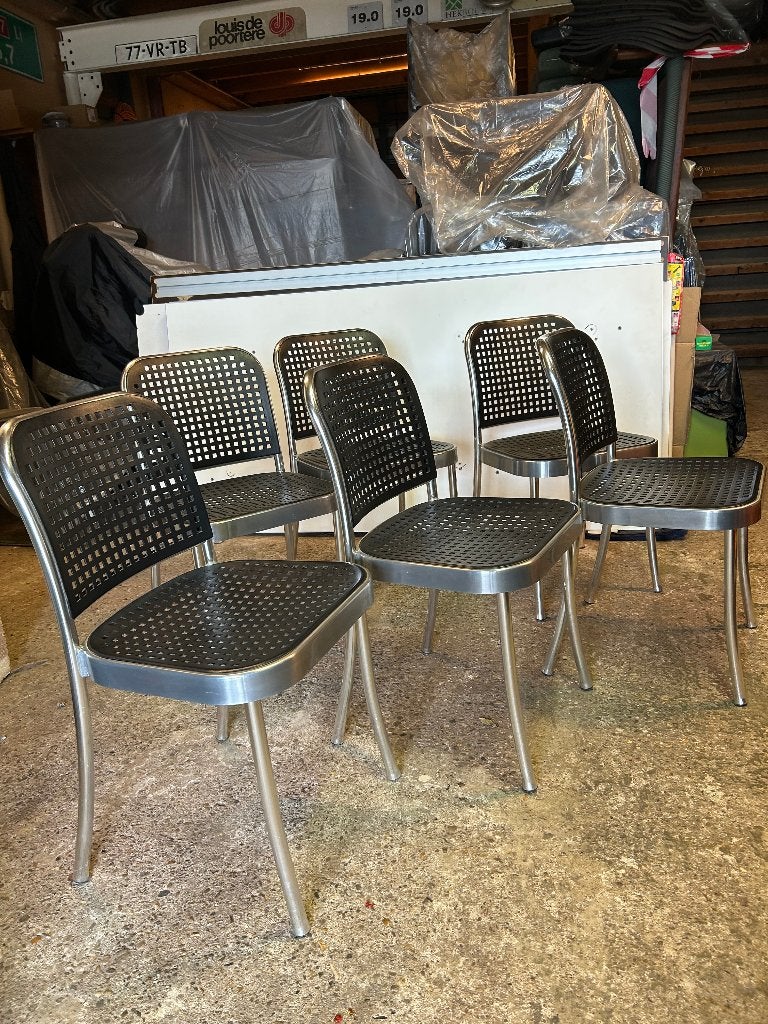 11 Depadova De Padova Silver chair stoel aluminium zwart, Gebruikt, Zwart, Ophalen of Verzenden, Nvt