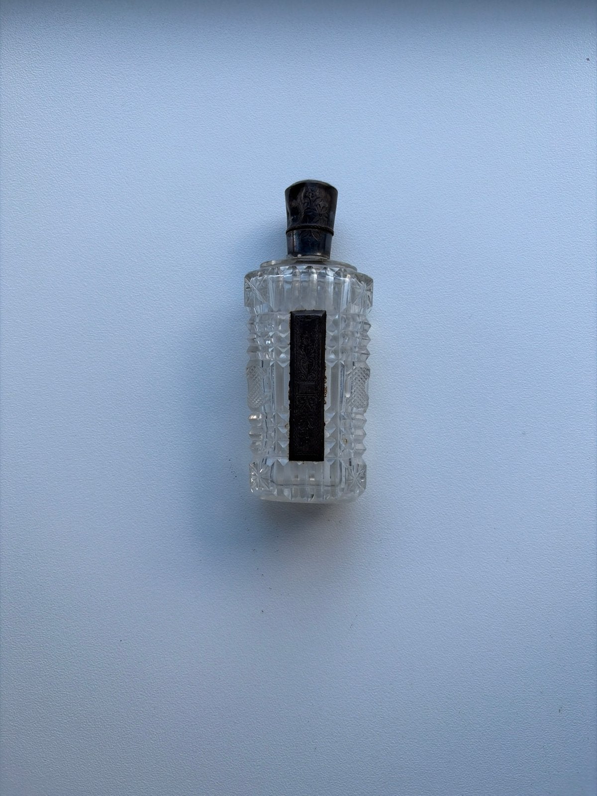 Antiek Hollands Kristallen Parfumflesje met Zilveren Dop, Antiek en Kunst, Ophalen of Verzenden