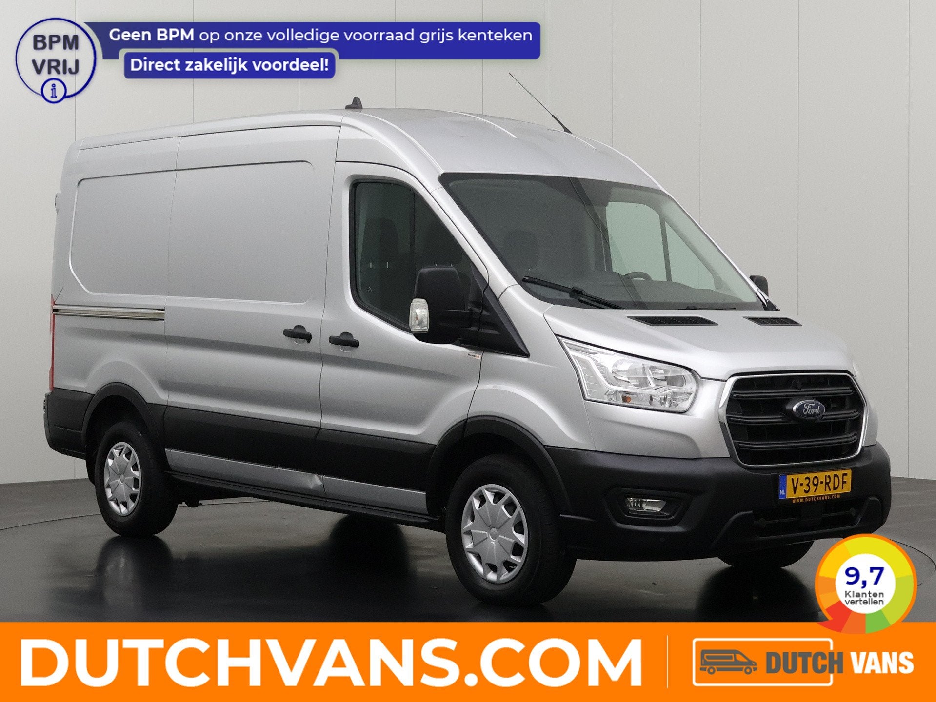 Ford Transit 2.0TDCi 130PK L2H2 | Airco | Cruise | 3-Zits |, Dealer onderhouden, Stof, Gebruikt, 4 cilinders