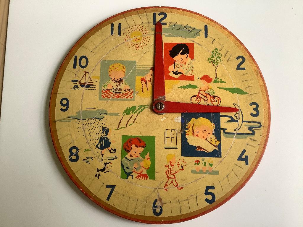 Vintage houten kinderklok, Ophalen of Verzenden