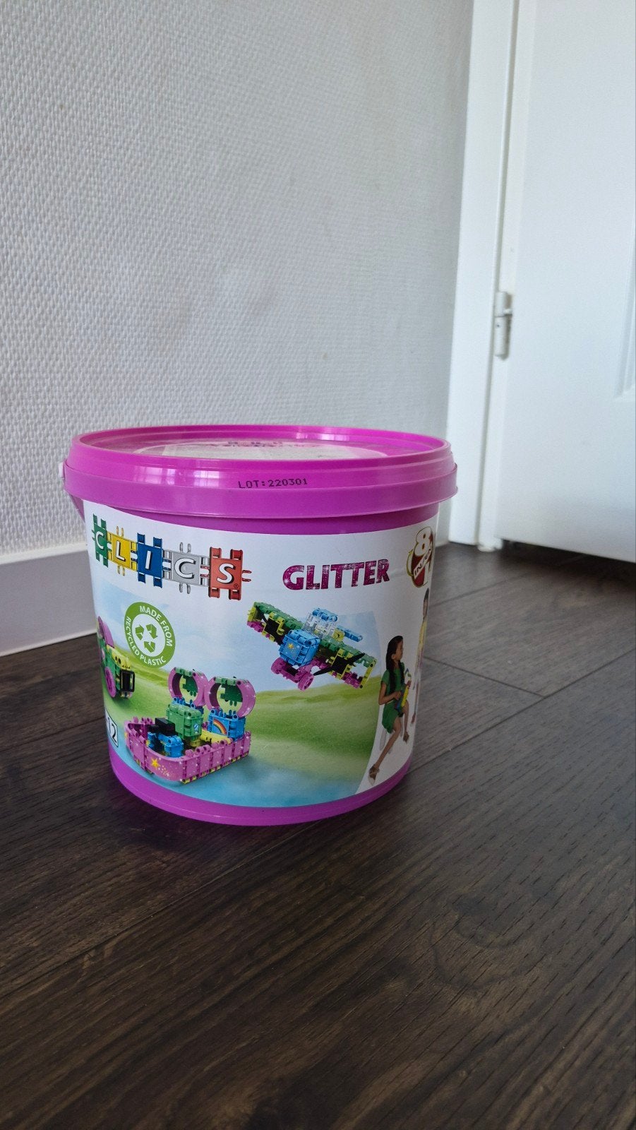 Clics Glitter Bouwblokken Emmer, Ophalen, Gebruikt, Overige merken