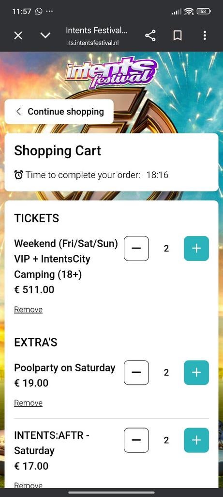 Intents VIP tickets met alles er bij, Twee personen, Meerdaags