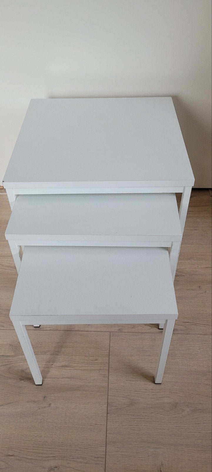 3-delige witte mini tafelset, Minder dan 45 cm, Minder dan 55 cm, Gebruikt, Vierkant