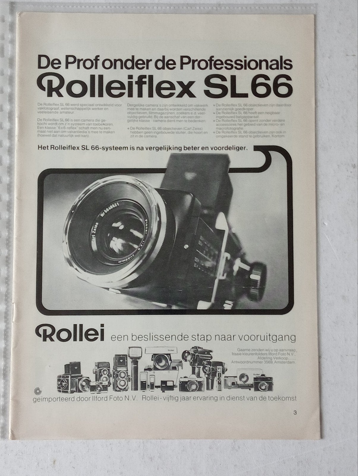 Vintage Rollei advertentie - Tijdschriftpagina jaren '70, Audio, Tv en Foto, Fotocamera's Analoog, Gebruikt, Compact, Overige Merken