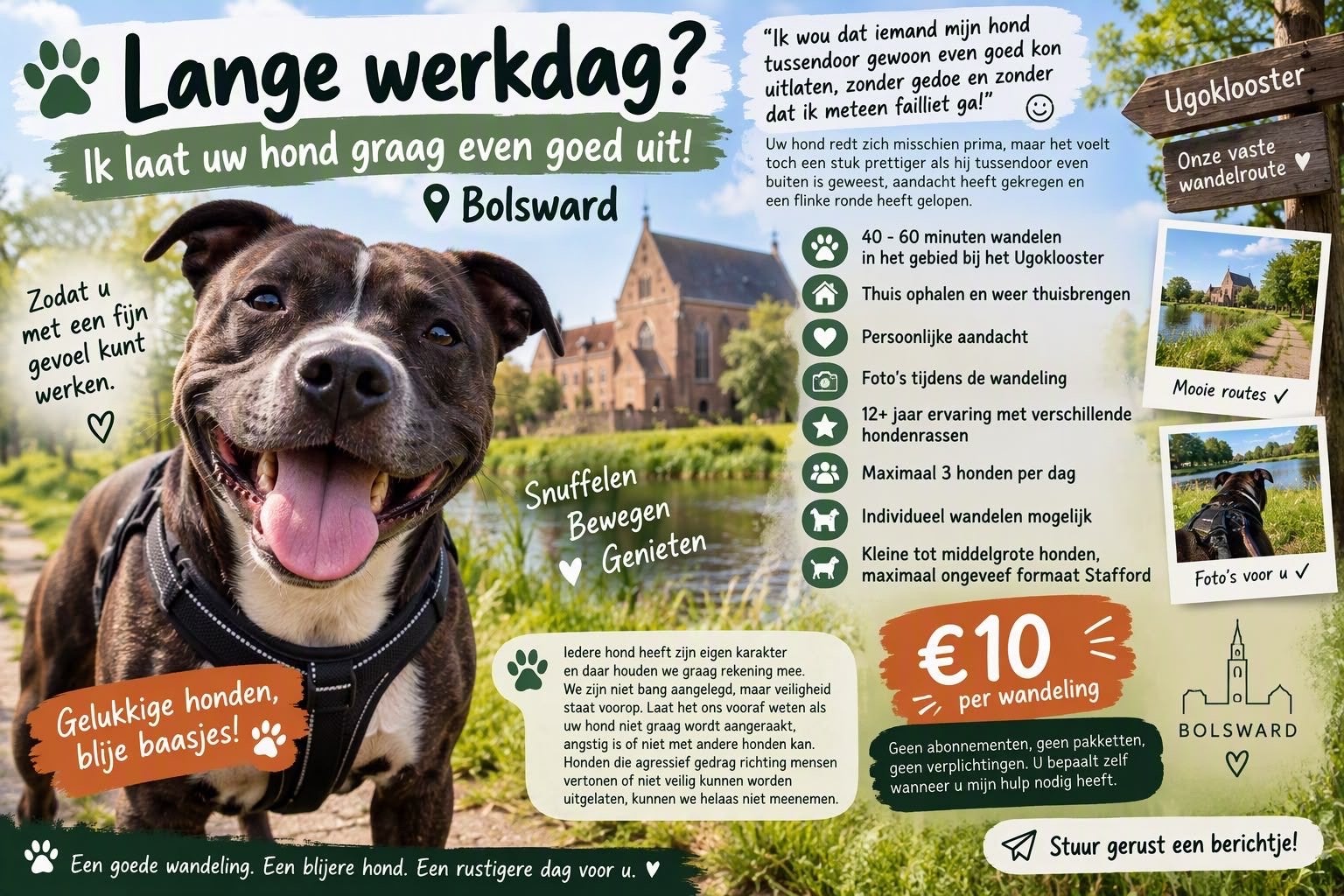 Lange werkdag? Wij laten uw hond uit | Bolsward | €10