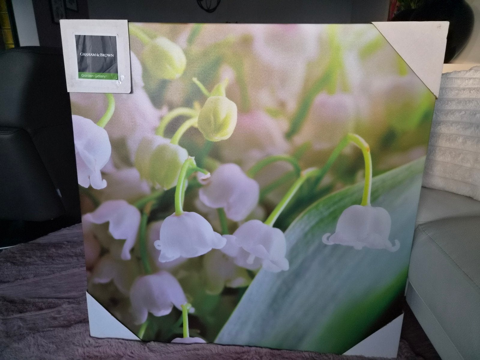 Buitencanvas Lelietjes-van-dalen 80x80cm, Ophalen, Nieuw, 75 tot 100 cm, Foto of Poster