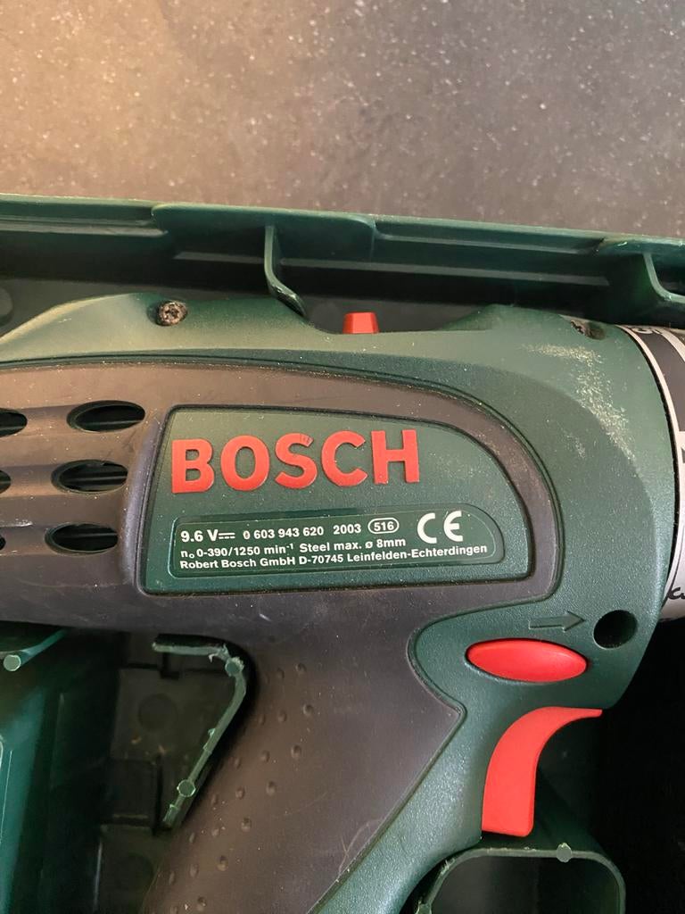 Bosch PSR 9,6 VE-2 Boor- en Schroefmachine met lader, Ophalen, Gebruikt, Variabele snelheid, Boor- en Schroefmachine