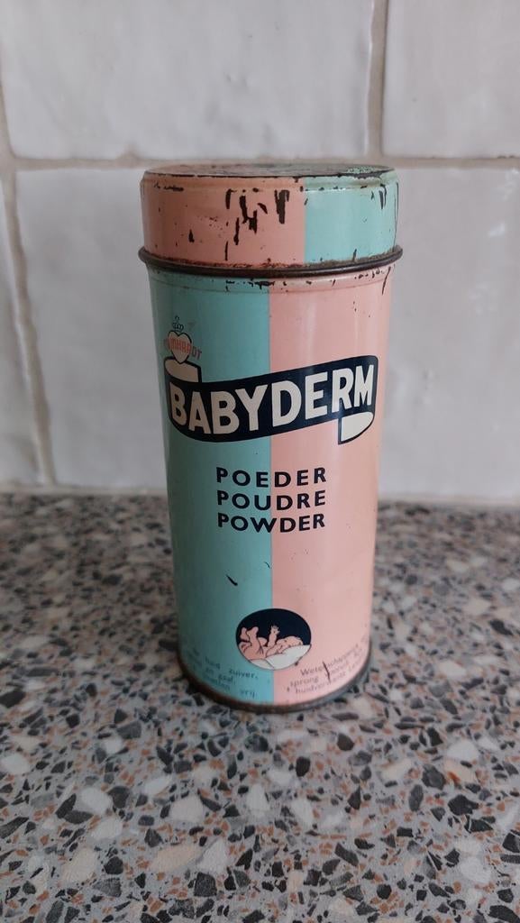 Blik  babypoeder, Ophalen, Wit