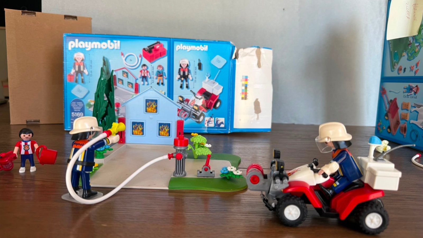 Playmobil Brandweer set 5169 met quad en huisje, Gebruikt, Complete set, Overige typen, Ophalen of Verzenden