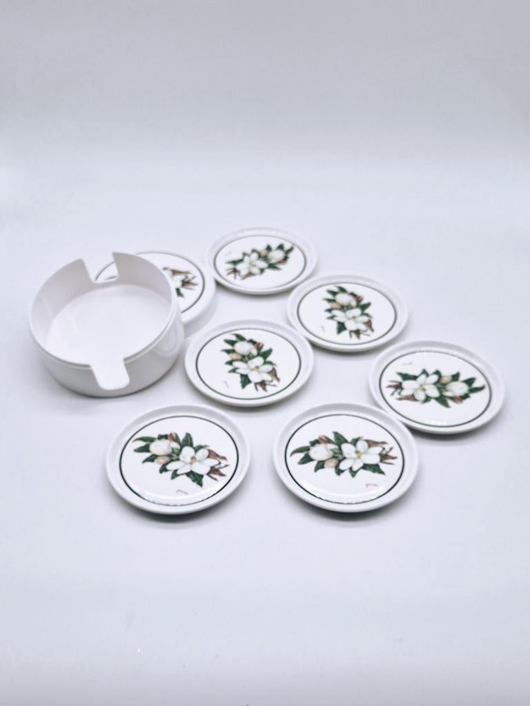 Set van 6 Maria Ryan Melamine onderzetters met houder, Ophalen of Verzenden, Glas of Kopje
