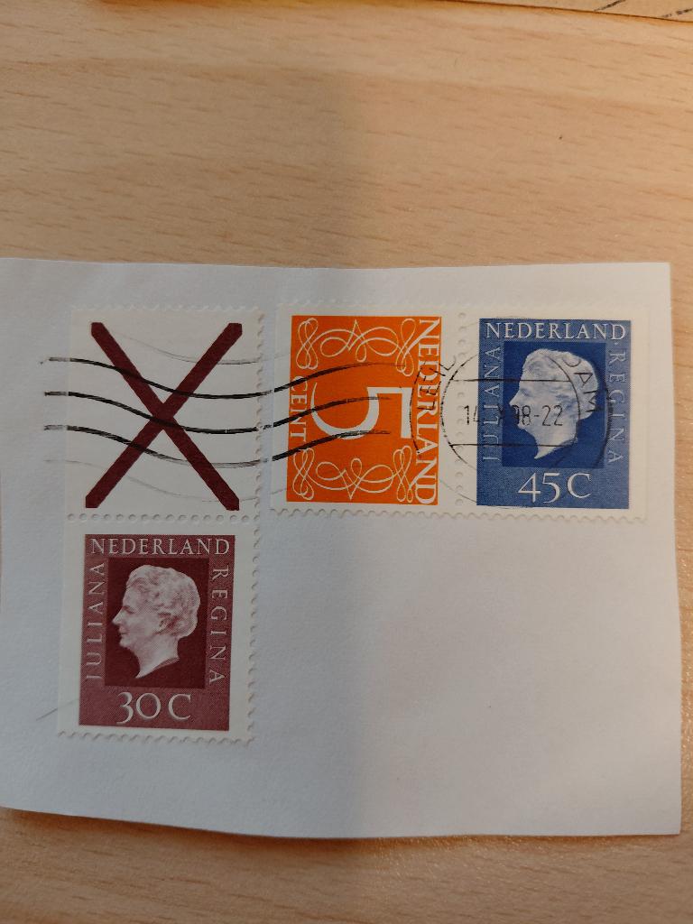 Juliana zegel combinatie uit boekje, Postzegels en Munten, Postzegels | Nederland, Verzenden, Gestempeld