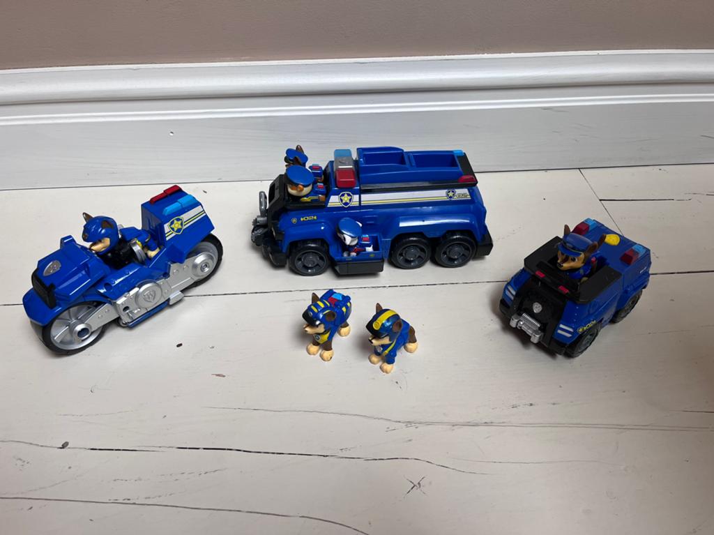 Paw patrol diverse voertuigen Chase, Ophalen of Verzenden, Gebruikt