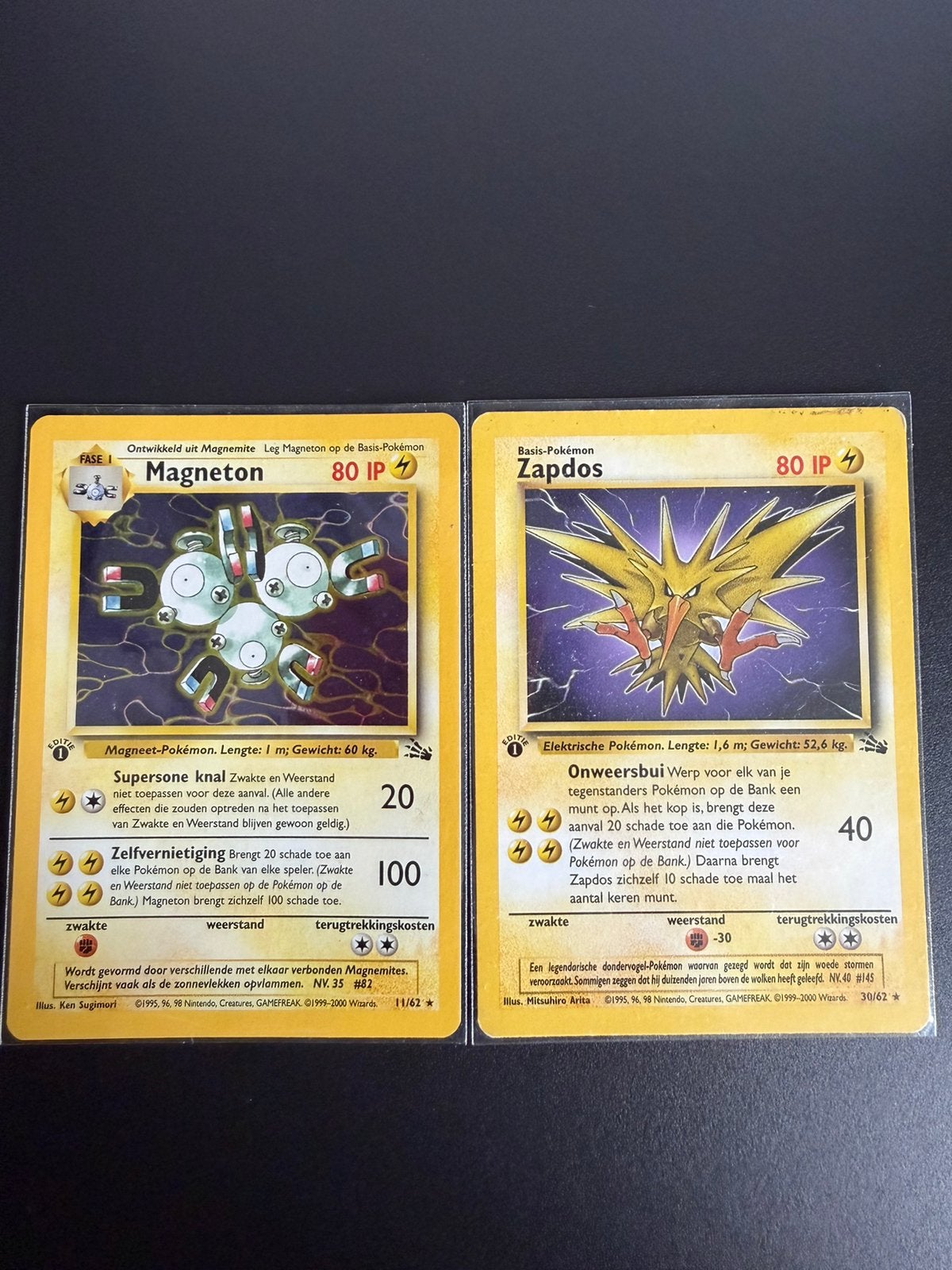 Pokémon 1e Editie Dutch – Magneton Holo + Zapdos Vintage, Hobby en Vrije tijd, Verzamelkaartspellen | Pokémon, Ophalen of Verzenden