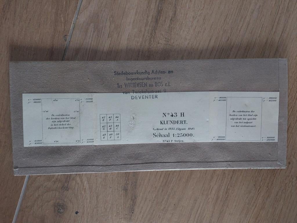 43H Klundert Oudenbosch Fijnaart Oud Gastel stafkaart 1940!!, Topografische Dienst Nederland, Ophalen of Verzenden, 1800 tot 2000