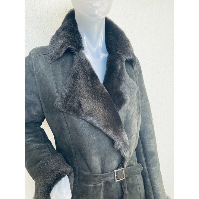 VentCouvert zwarte echte lammy coat - EU 38, Verzenden, Zo goed als nieuw, Maat 38/40 (M), Zwart