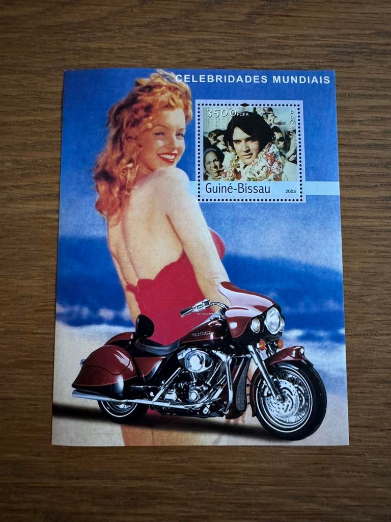 Guinee Bissau blok Marilyn Monroe Elvis Presley, Postzegels en Munten, Ophalen of Verzenden, Postfris