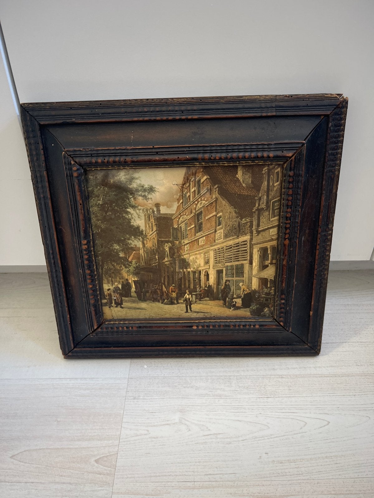 Klassiek Stadsgezicht Schilderij in Oude Lijst, Doek, Ophalen of Verzenden, Olieverf, Klassiek