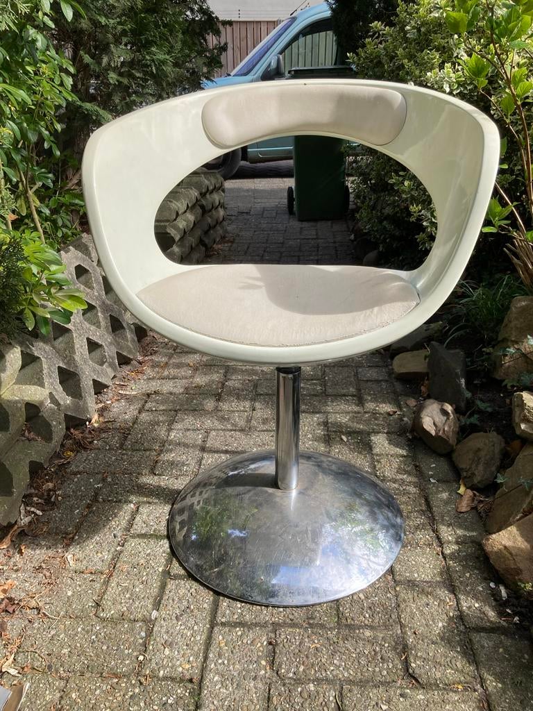 4  Kokoon draaistoelen Wit met chromen voet, Ophalen of Verzenden, Huis en Inrichting