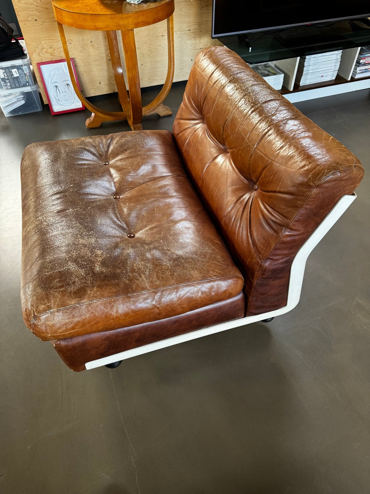 Amanta fauteuil van Mario Bellini in leer, Ophalen