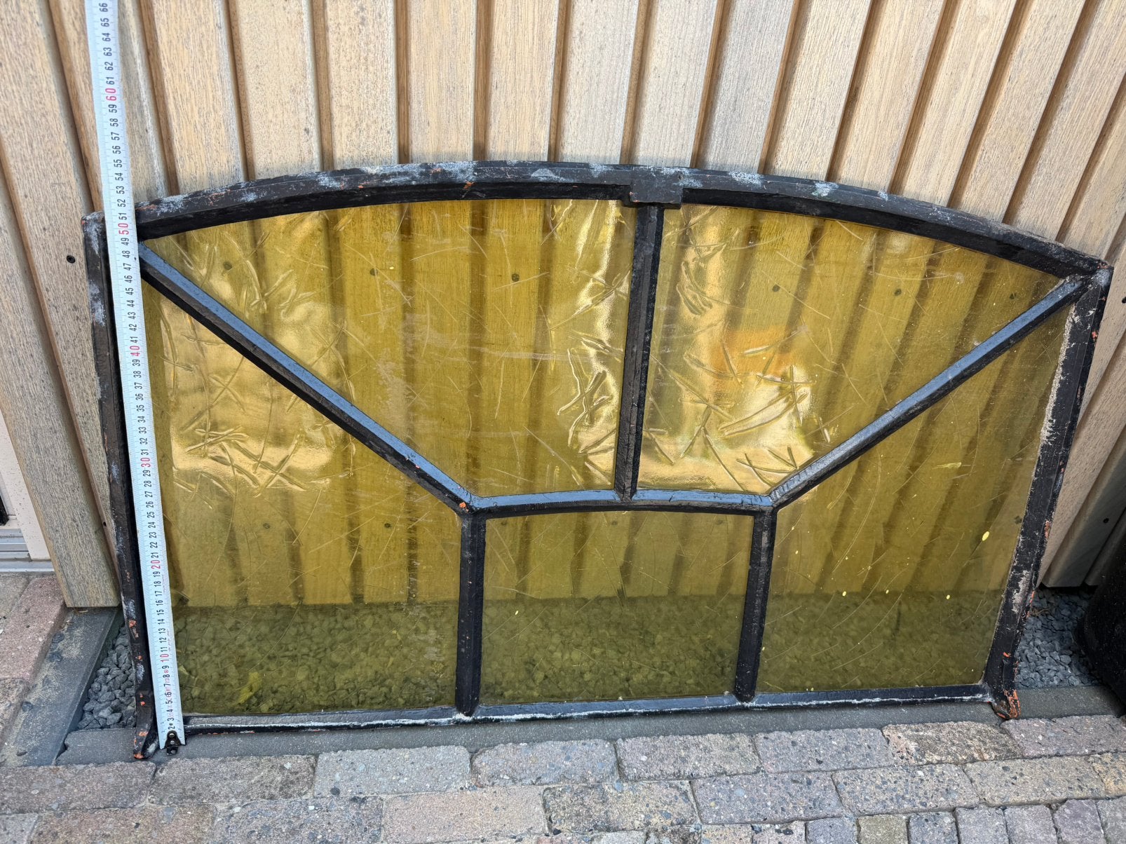 Stalenraam met glas, Ophalen, Gevelraam of Ruit, Gebruikt, Minder dan 80 cm