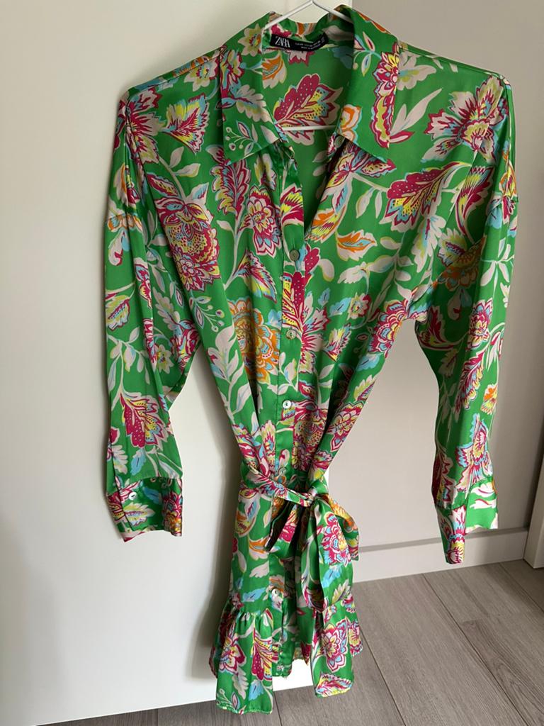 Zara jurkje groen satijn maat XS, Verzenden, Nieuw, Maat 34 (XS) of kleiner, Boven de knie