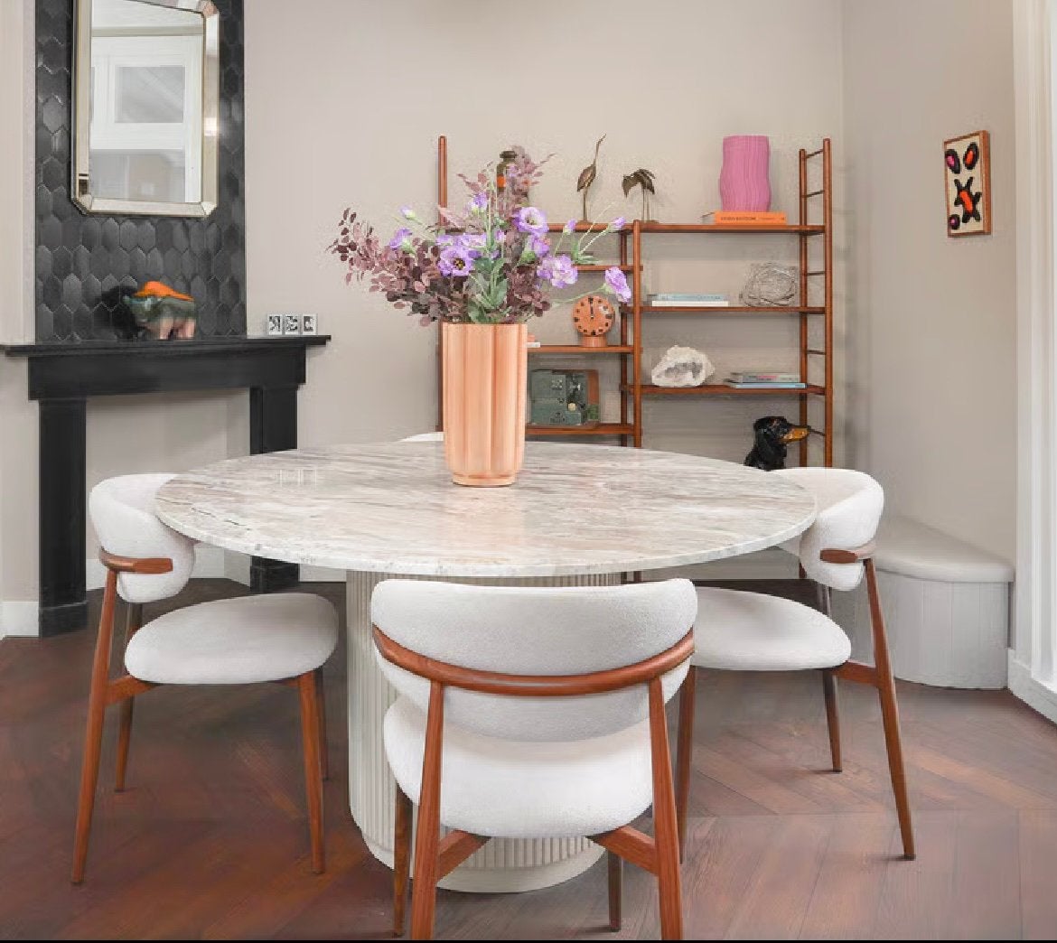 Geweldig mooie marmeren tafel, eetkamertafel, eettafel, Huis en Inrichting, Tafels | Eettafels, Ophalen, Zo goed als nieuw, Vijf personen of meer