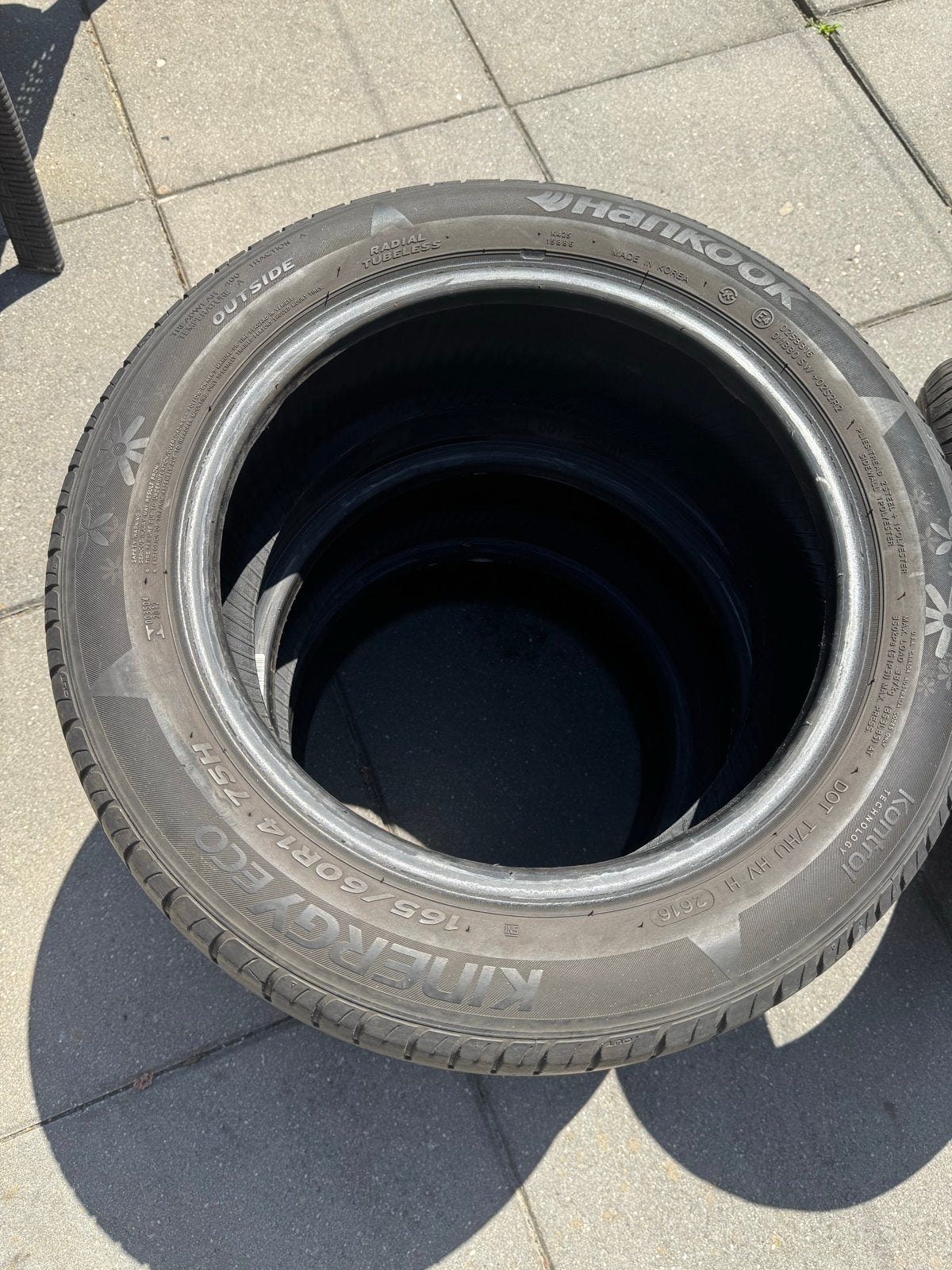 Hankook Kinergy Eco 165/60R14 75H Zomerbanden, 14 inch, Gebruikt, Ophalen of Verzenden, Band(en)