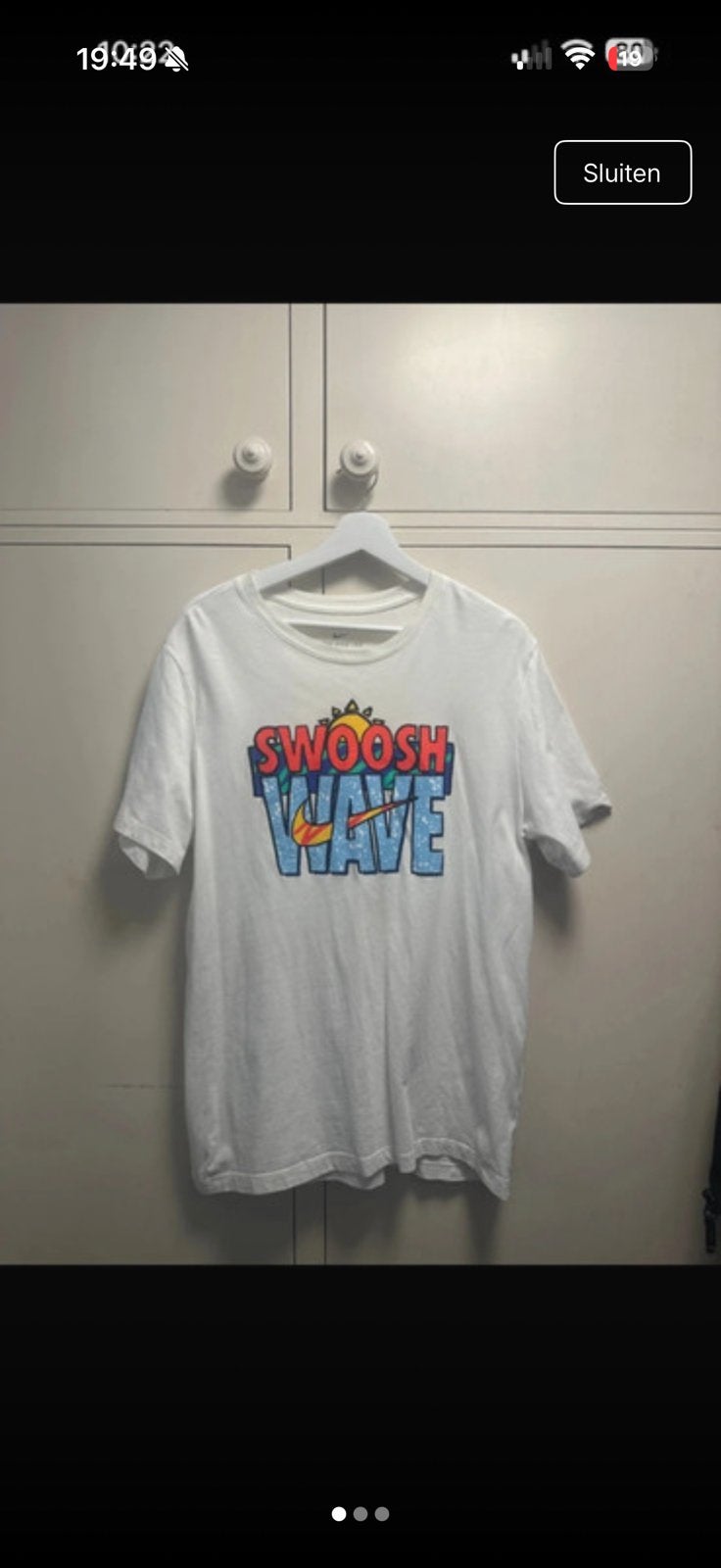 Nike swoosh t-shirt, Verzenden, Zo goed als nieuw, Maat 52/54 (L), Wit
