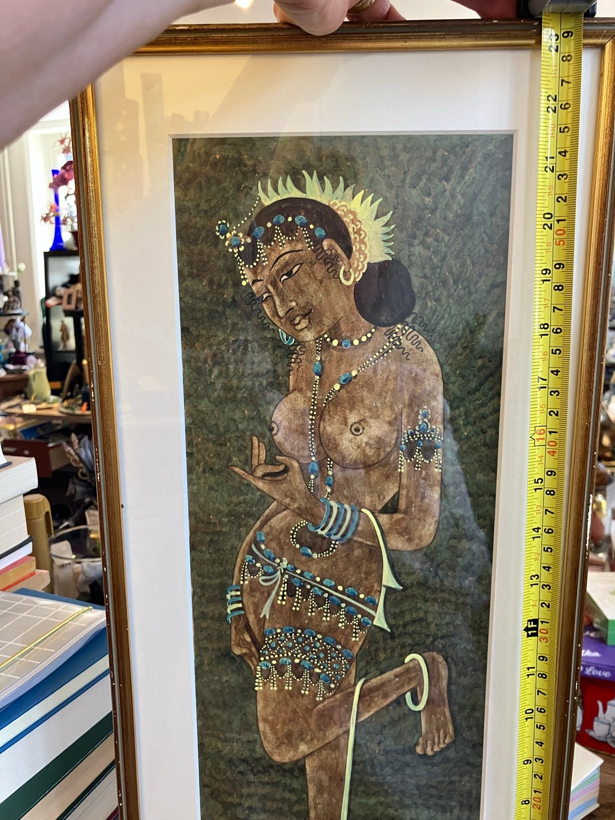 Ingelijste Balinese danseres - Vintage kunstprint, Ophalen of Verzenden