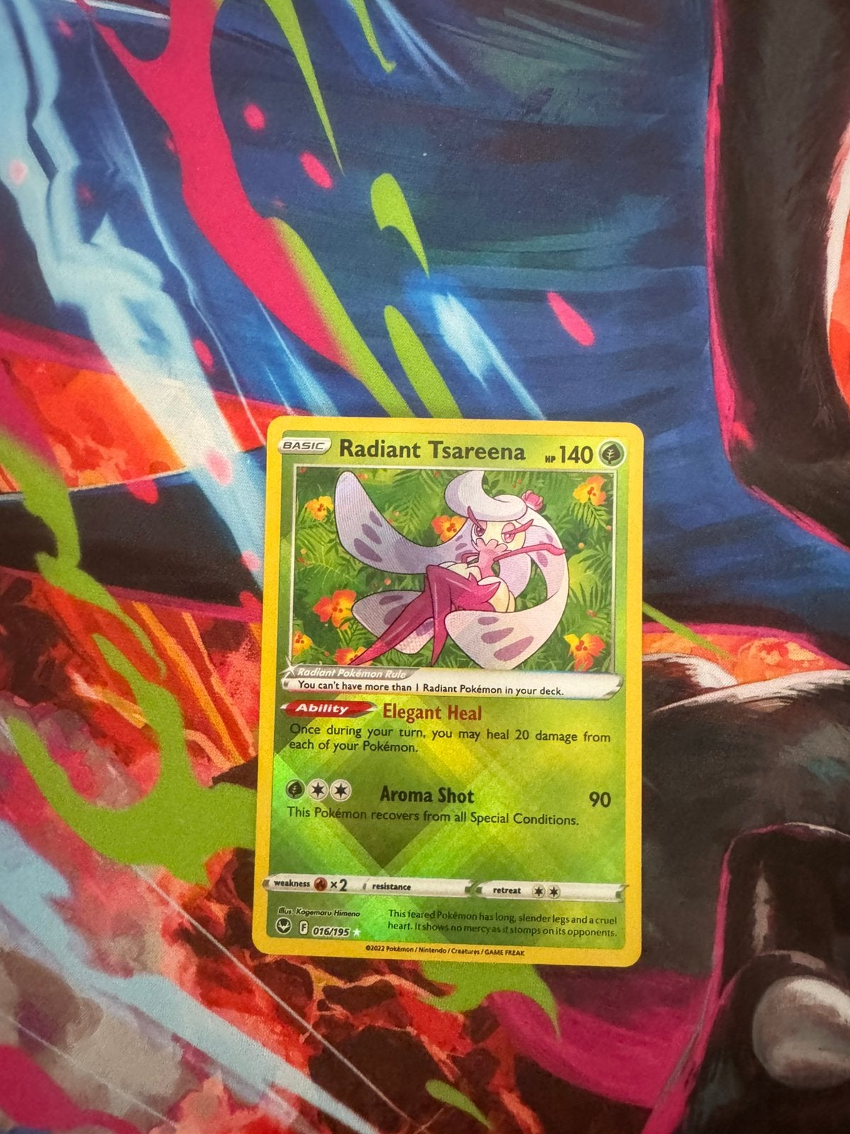 Pokémon kaarten Radiant Tsareena #16, Ophalen of Verzenden, Zo goed als nieuw, Losse kaart