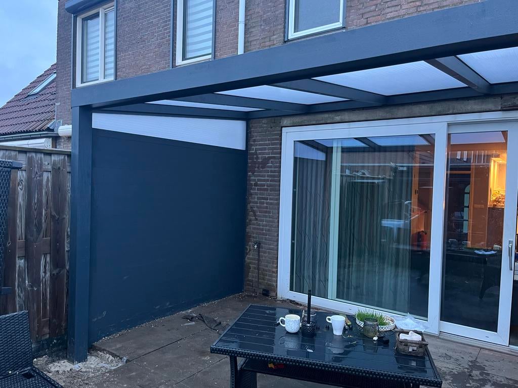 Overkapping 5x2,5 meter met verlichting, Ophalen, Gebruikt, Veranda