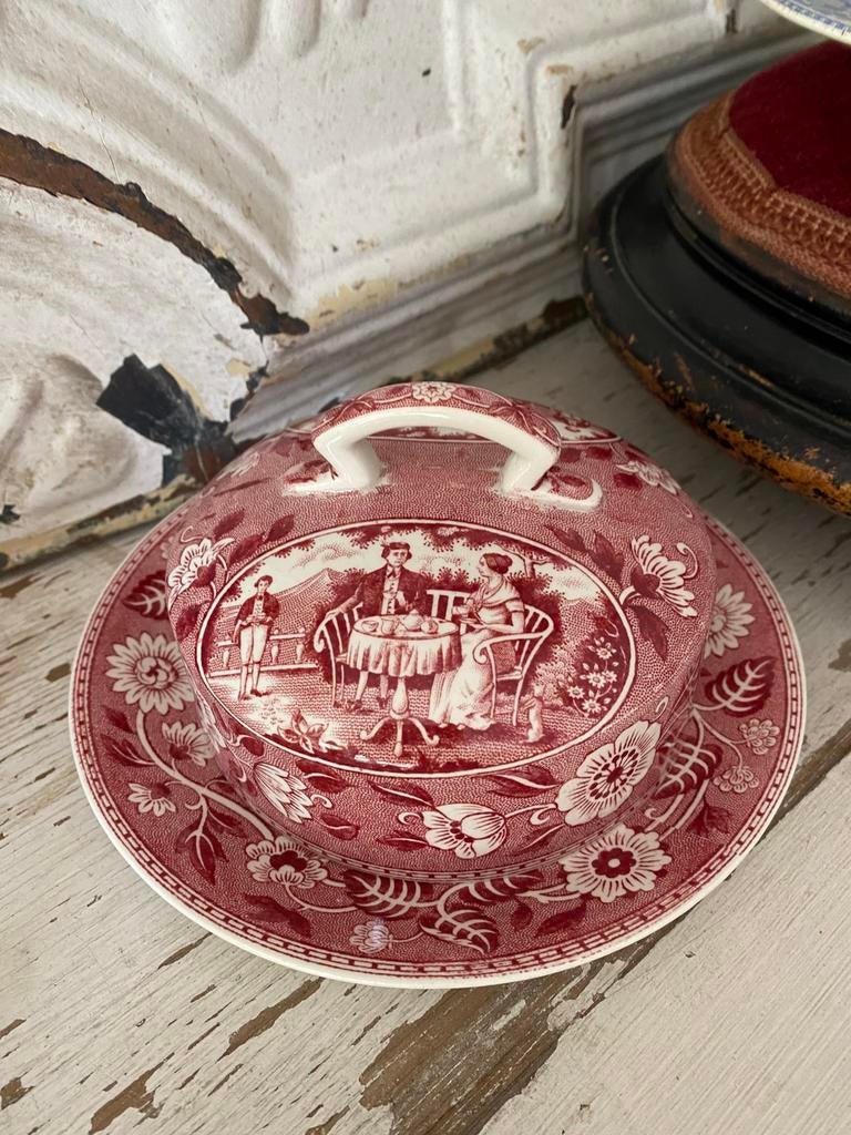 Botervloot SCM Teadrinker decor roze/rood, Ophalen of Verzenden