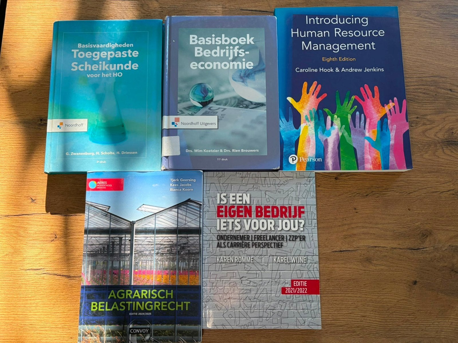 Diverse studieboeken: , Economie, HRM, Agrarisch, Boeken, Zo goed als nieuw, Diverse auteurs (o.a. Hook, Jenkins, Romme, Wijne)
