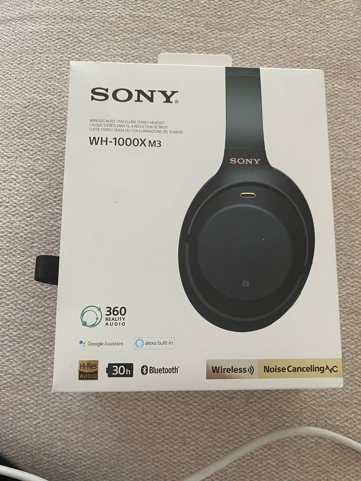 Sony WH-1000XM3 Noise Cancelling Koptelefoon Zwart, Bluetooth, Nieuw, Ophalen of Verzenden, Zwart