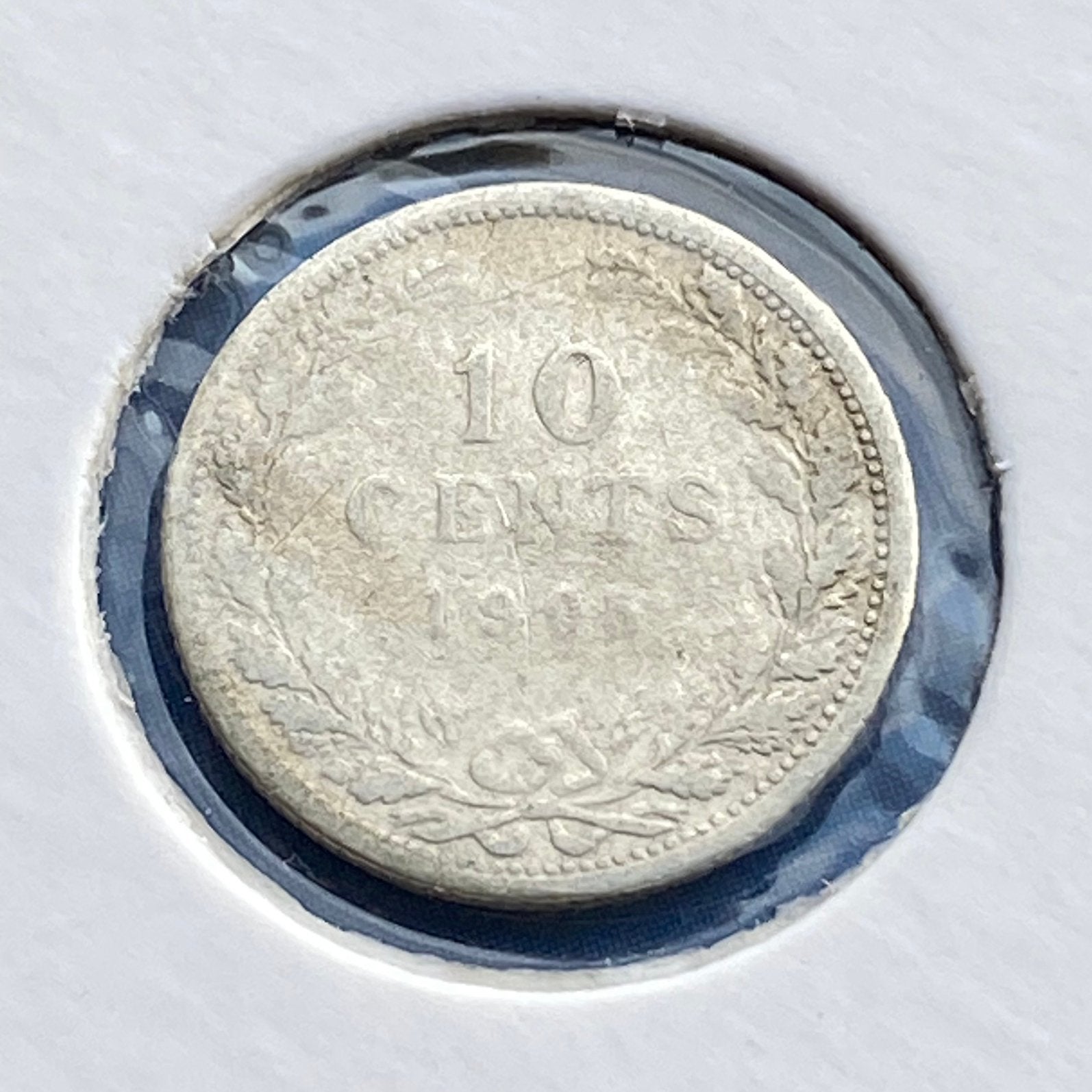 10 cent Zilver / dubbeltje uit 1905 van Wilhelmina, Verzenden, Zilver, 10 cent, Koningin Wilhelmina