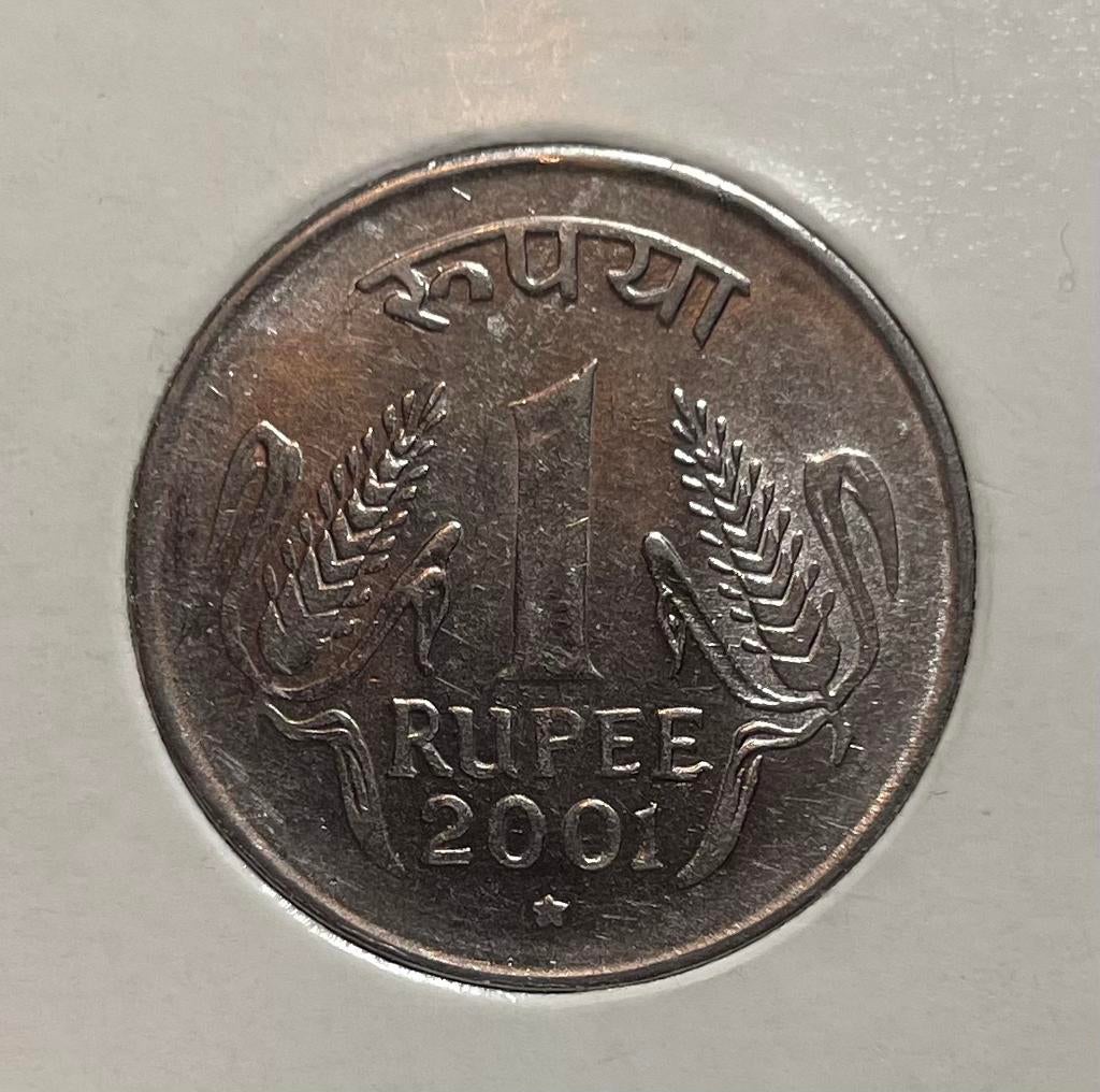 1 rupee India 2001, Postzegels en Munten, Munten | Azië, Ophalen of Verzenden, Zuid-Azië