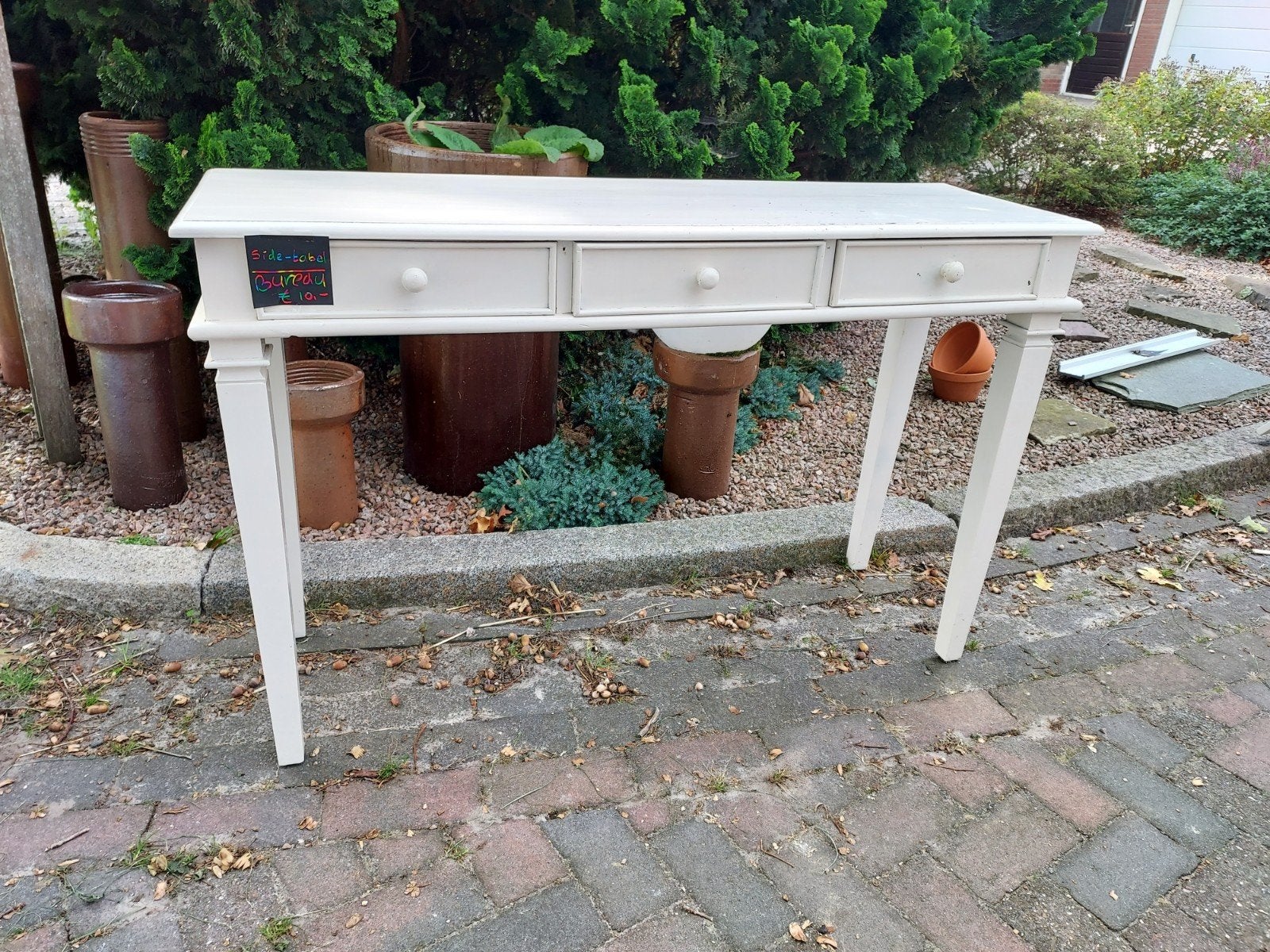 side tabel smalle tafel bureau 120x40cm, Ophalen, Gebruikt, 100 tot 150 cm, Brocante