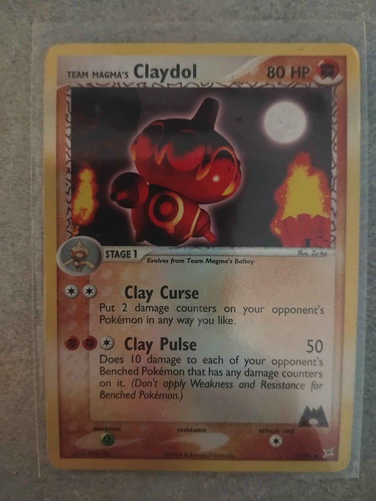 Team Magma's Claydol Pokémon revers(EX Team Magma vs Team Aq, Ophalen of Verzenden, Gebruikt, Losse kaart