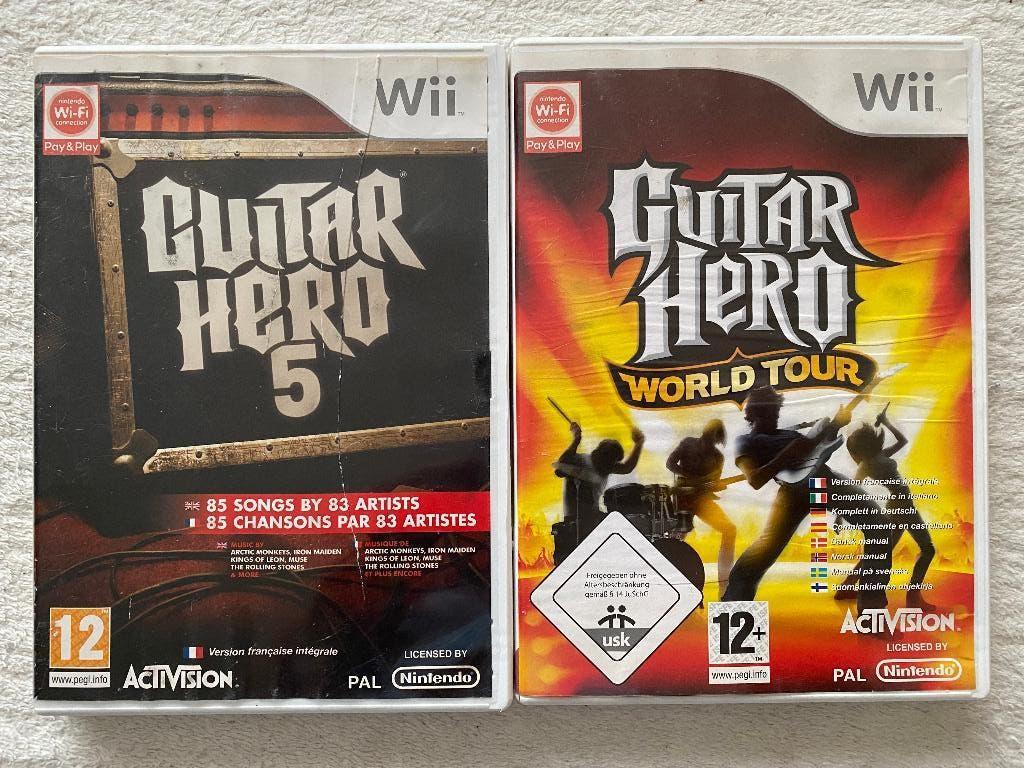 Guitar Hero 5 en World Tour Wii, Spelcomputers en Games, Games | Nintendo Wii, Muziek, 1 speler, Ophalen of Verzenden, Zo goed als nieuw