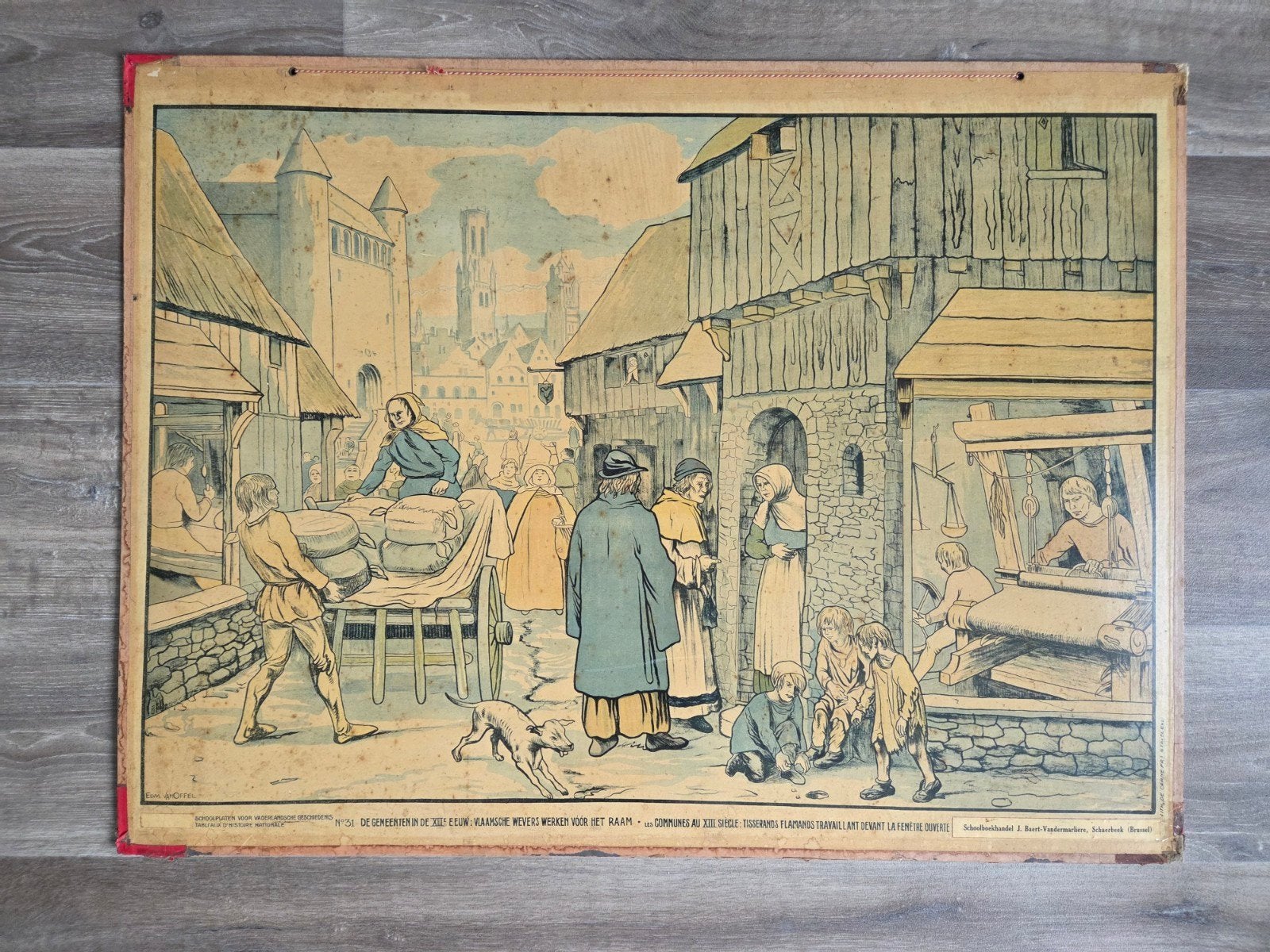 Antieke schoolplaat nr 31, Ophalen of Verzenden