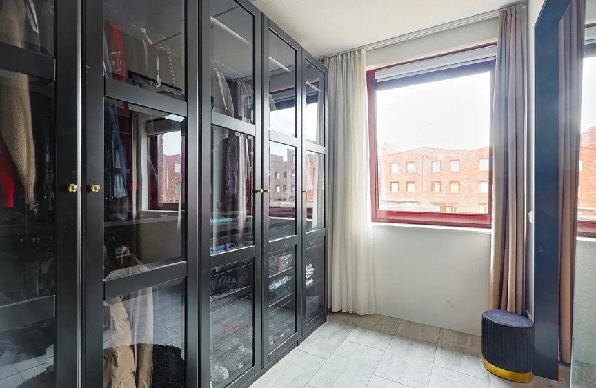IKEA PAX Kast met glazen deuren - Zwart/Transparant, Ophalen, Met deur(en), 200 cm of meer, Overige houtsoorten