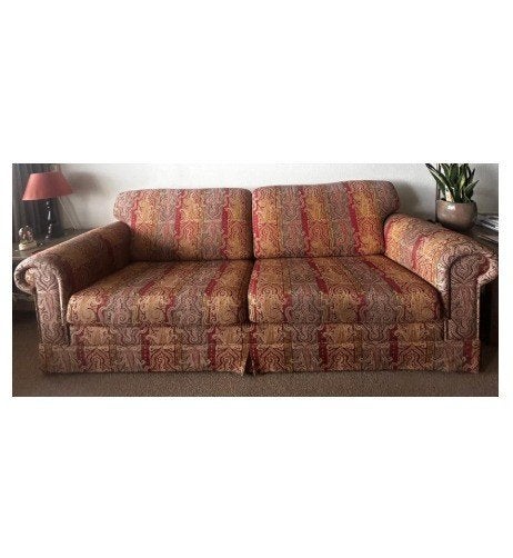 Bank chique gekleurde bekleding., Huis en Inrichting, Banken | Bankstellen, Gebruikt, Driepersoons, 200 tot 250 cm, 75 tot 100 cm