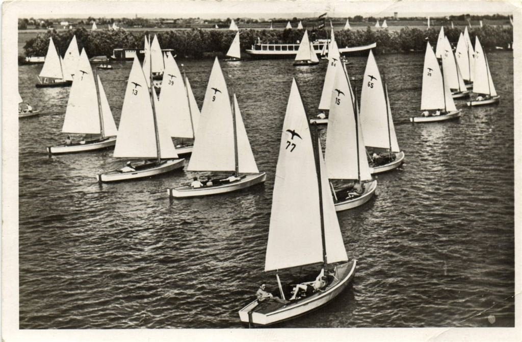 Kaagsocieteit - Warmond - gelopen, Ophalen of Verzenden, 1940 tot 1960, Gelopen, Zuid-Holland