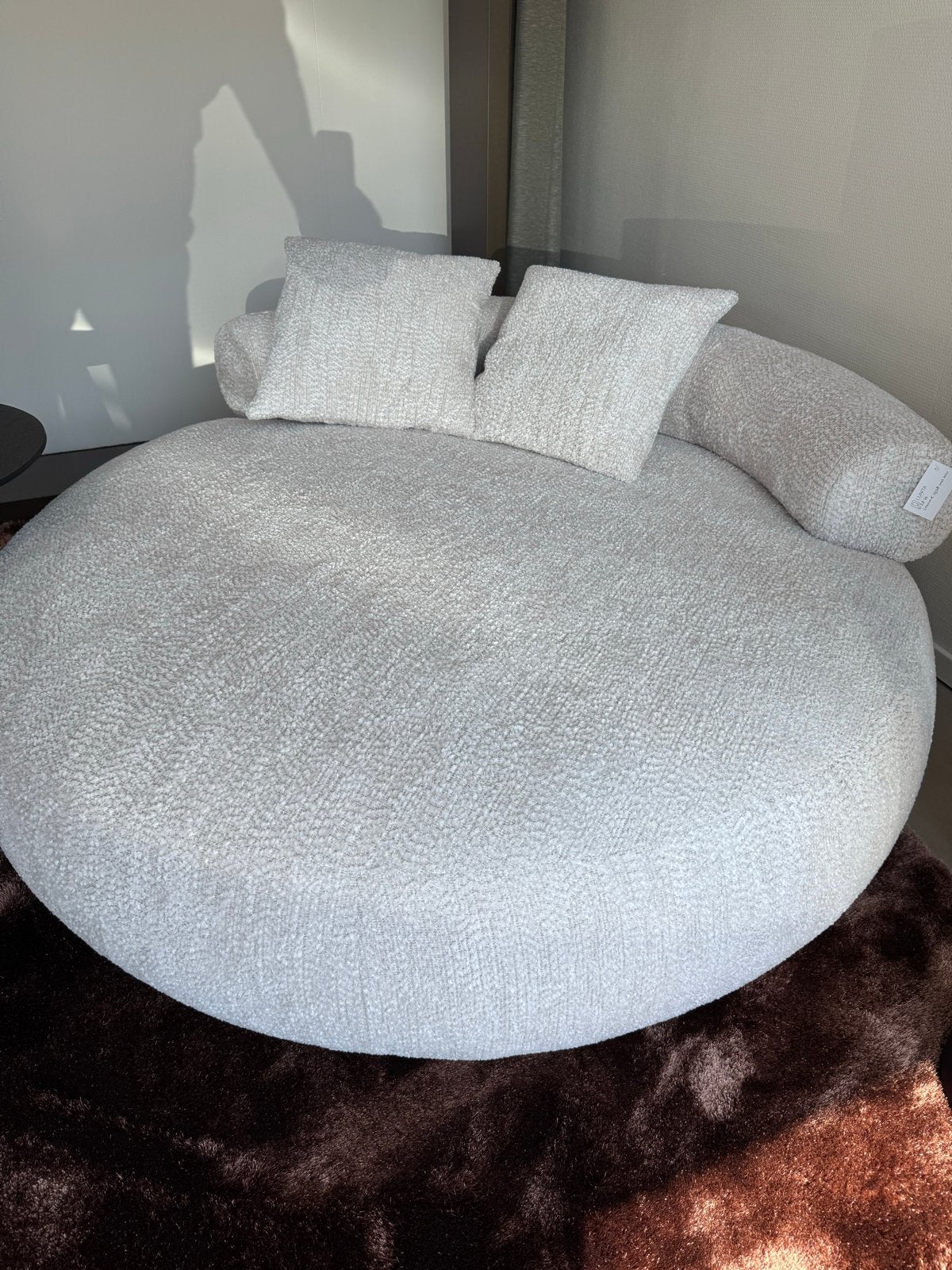 Richmond Luxe ronde chaise longue - Crème stof, 150 tot 200 cm, Ophalen of Verzenden, Driepersoons, Nieuw