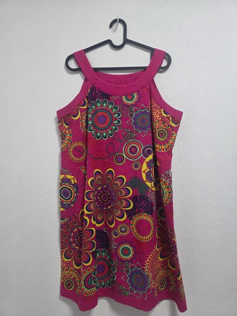 KÉAWA Kleurrijke Zomerjurk XL - 100% Katoen, Kleding | Dames, Jurken, Ophalen of Verzenden