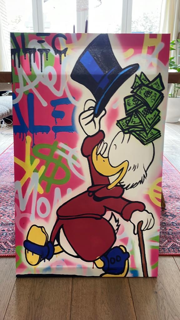 Oom dagobert op groot canvas ( Donald Duck), Ophalen