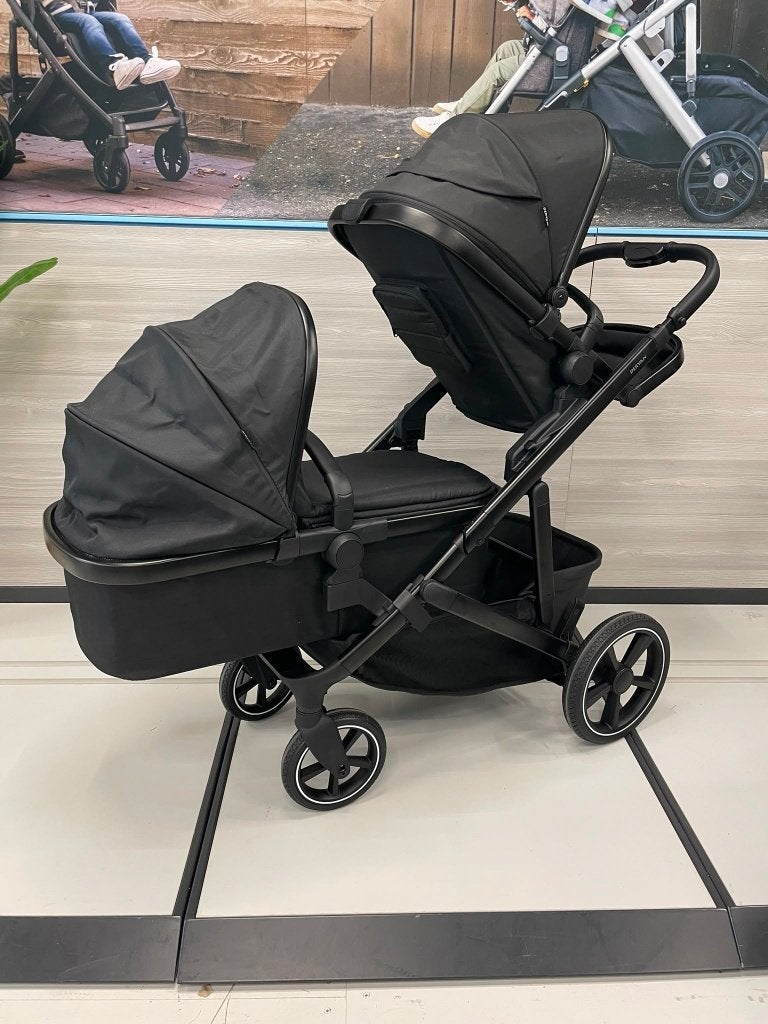 Deryan Evy V2 Duo Kinderwagen - Extra zitje - Zwart, Ophalen of Verzenden, Zo goed als nieuw, Overige merken, Duomodel